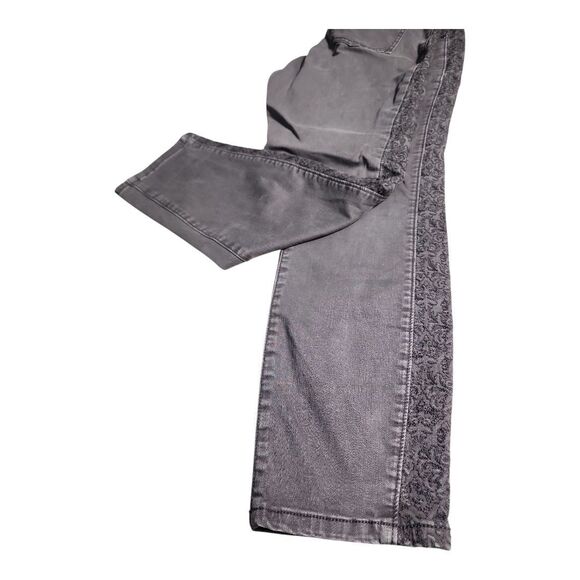 Sundance P10 Gray Skinny Jeans Side Lace/Embroidered Panel Casual Boho Festival - Picture 8 of 9